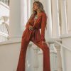 Clothing * | On T-001 Whitley Satin High Rise Trousers Final Sale Chic Matching Sets