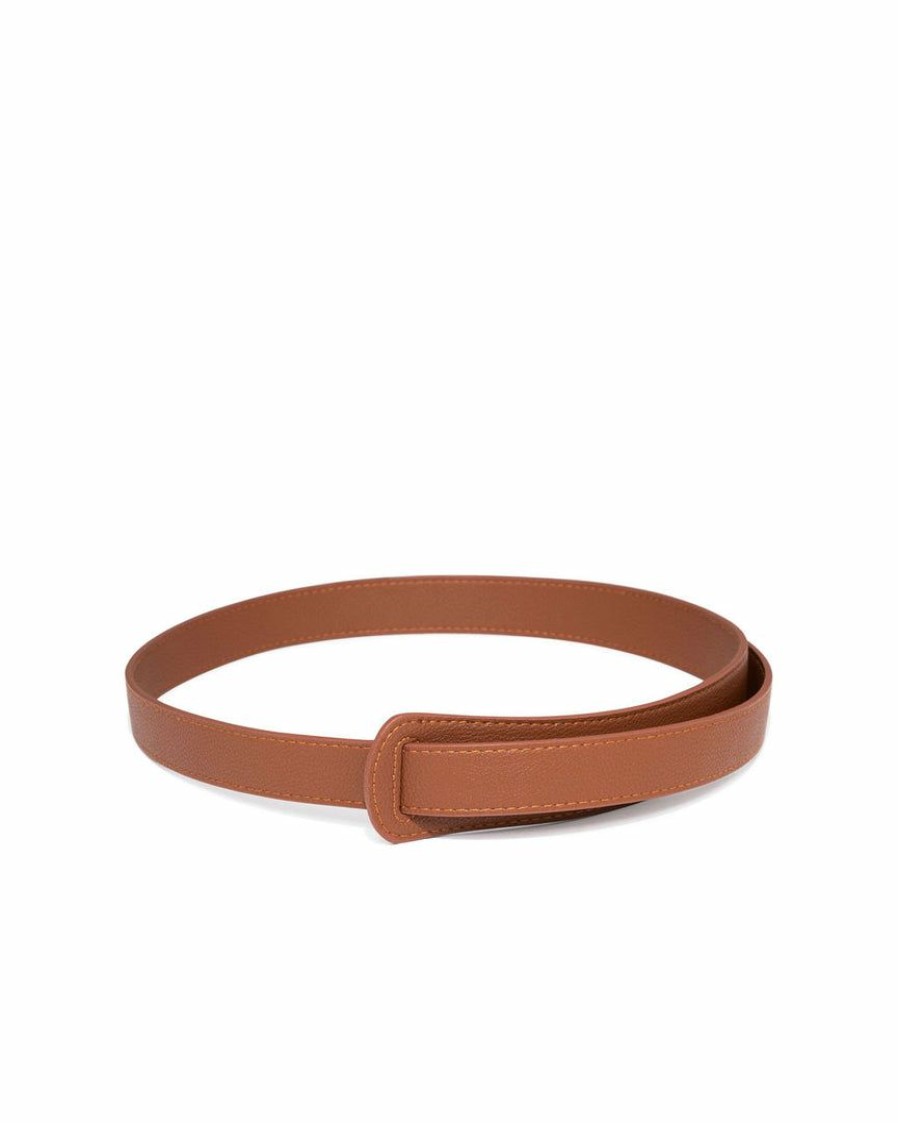 Accessories * | Shas-001 Juniper Adjustable Faux Leather Belt Brown Flash Sale