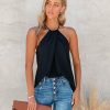 Clothing * | Tych-001 Tops What If Halter Tank Black