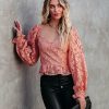 Clothing * | Acoa-001 Ready To Mingle Cropped Lace Peplum Blouse Blush Final Sale Date Night Out