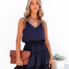 Clothing * | Tych-001 Karty Ruffle Tiered Dress Navy Dresses