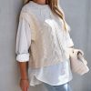 Clothing * | By T-001 Ginsburg Cotton Cable Knit Vest Blouse Tops