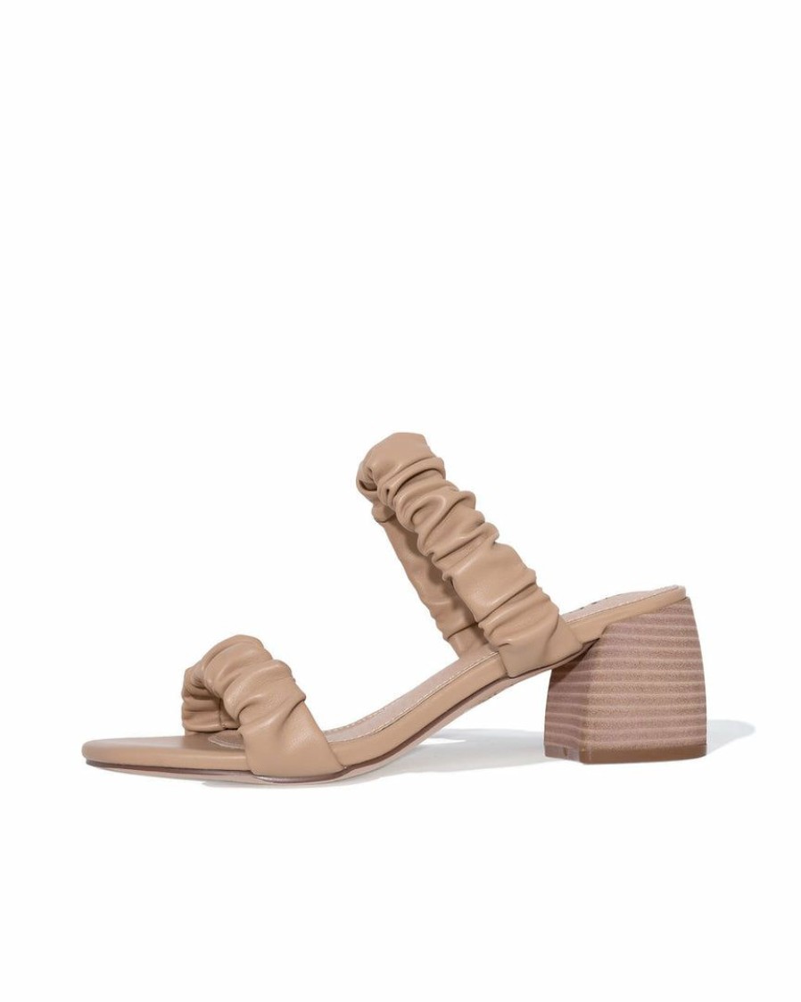 Shoes * | Free-002 Asher Ruched Square Toe Heeled Sandal Final Sale