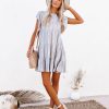 Clothing * | Elan-001 The Beach Club Tiered Babydoll Dress Denim Final Sale