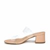 Shoes * | Shu -001 Heather Clear Strap Block Heeled Sandal- Final Sale