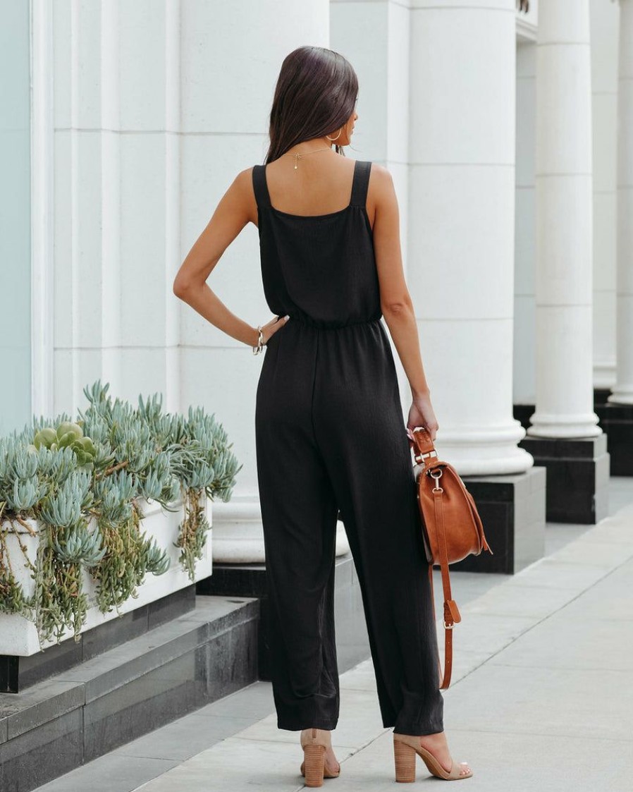 Clothing * | Vani-001 Brenna Pocketed Jumpsuit Black Final Sale