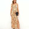 Clothing * | Dee-001 Guest Of Wedding Foxy Lady Floral Belted Slip Maxi Dress