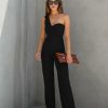 Clothing * | Blue-001 Made In The Usa Not Sorry One Shoulder Jumpsuit Black