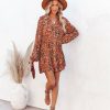 Clothing * | Oliv-001 Mind Over Matter Paisley Button Down Shirt Dress