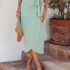 Clothing * | Dee-001 Seafoam Wrap Midi Skirt Final Sale