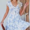 Clothing * | Blu-001 Fresh Take Floral Button Down Babydoll Dress Dresses