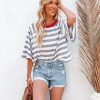 Clothing * | Buck-001 Snyder Cotton Blend Striped Knit Top Final Sale Tops