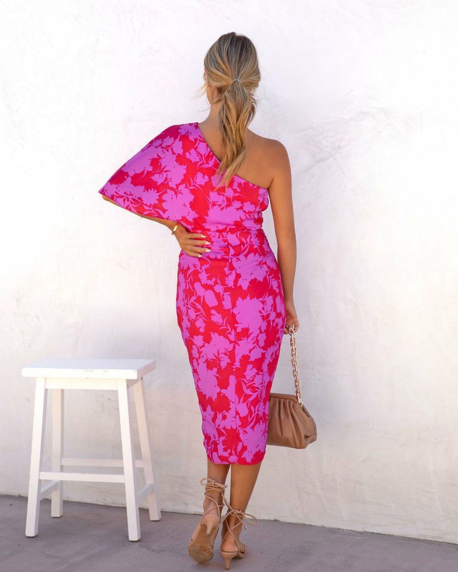 Clothing * | Do+B-001 Take Me To Miami Addicted To Love One Shoulder Midi Dress