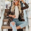 Clothing * | Lush-001 Pappy Plaid Double Breasted Blazer Coats & Jackets