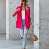 Clothing * | Stru-001 Coats & Jackets Love Notes Pocketed Colorblock Blazer Fuchsia Red