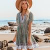 Clothing * | Oliv-001 Deep Water Floral Babydoll Tunic The Vacation Shop