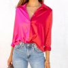 Clothing * | Acoa-001 Rosie Femme Satin Colorblock Blouse