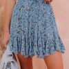 Clothing * | Mabl-001 Versa Floral Ruffle Shorts Blue Final Sale Bottoms