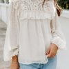 Clothing * | Aeom-001 Giani Textured Crochet Ruffle Blouse