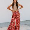 Clothing * | Oliv-001 Dandelion Dreams Printed Wide Leg Pants Bottoms