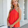 Clothing * | Dee-001 Tainted Love Halter Top Coral Red Final Sale Vici Exclusives