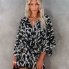 Clothing * | Aaka-001 Rompers + Jumpsuits Linden Printed Kimono Romper