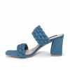 Shoes * | Prim-001 Take Me To Miami Maylene Braided Square Toe Heeled Sandal Denim Flash Sale