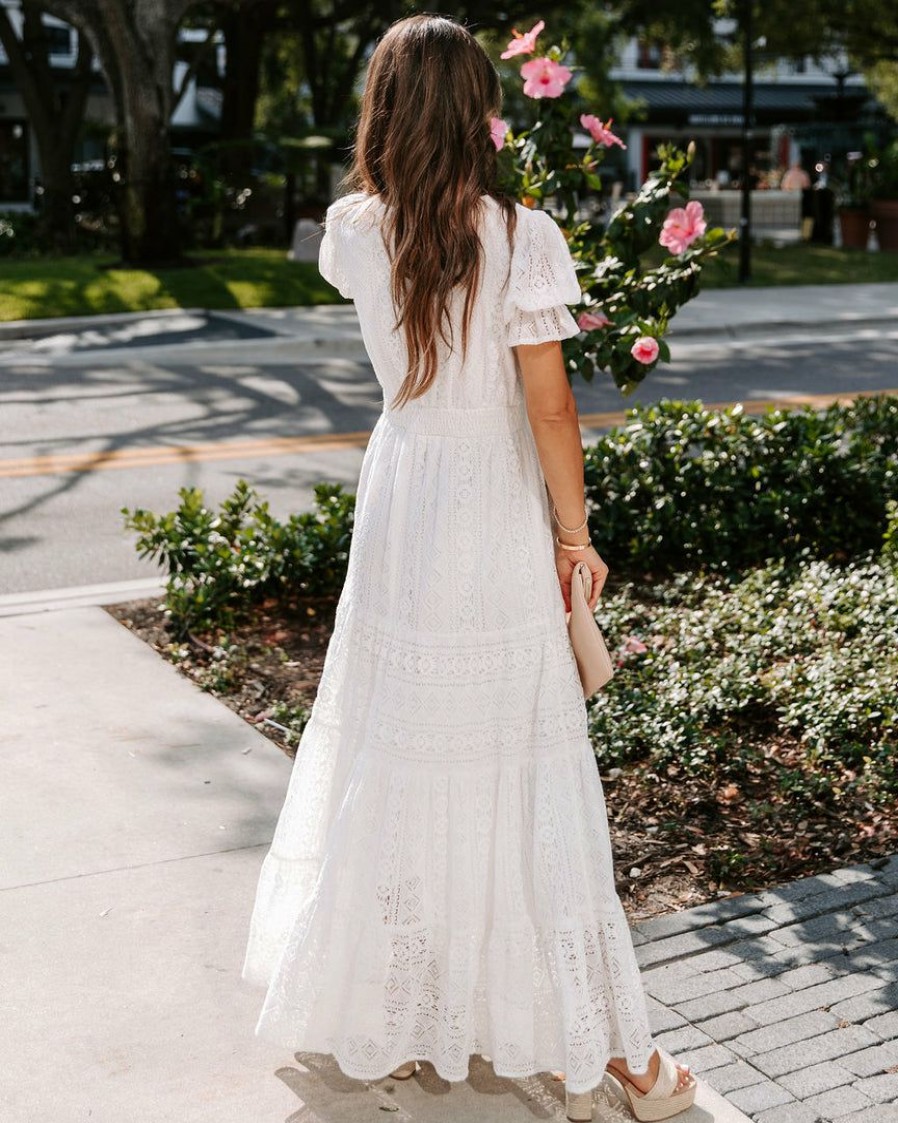 Clothing * | Flat-001 Behold Crochet Maxi Dress Final Sale Bride To Be