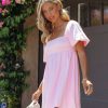 Clothing * | Dee-001 Cotton Candy Clouds Puff Sleeve Mini Dress Final Sale Dresses