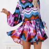 Clothing * | Oliv-001 Rocky Printed Rope Tie Ruffle Dress Final Sale Take Me To Miami