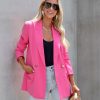 Clothing * | Acoa-001 Whinn Pocketed Blazer Pink Coats & Jackets