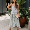 Clothing * | Stor-001 Brisbane Tiered Tassel Midi Dress Sage Final Sale Sweet Summertime