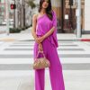 Clothing * | Tych-001 Take Me To Miami Recipe For Success One Shoulder Jumpsuit Orchid