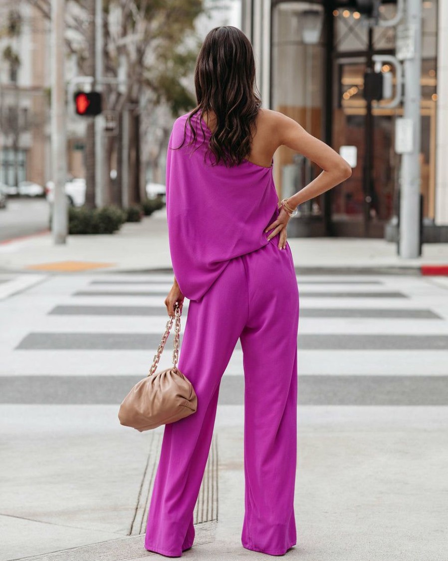 Clothing * | Tych-001 Take Me To Miami Recipe For Success One Shoulder Jumpsuit Orchid