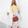 Clothing * | Buck-001 Lizabeth Cotton Thermal Knit Top Yellow Final Sale Vici Exclusives