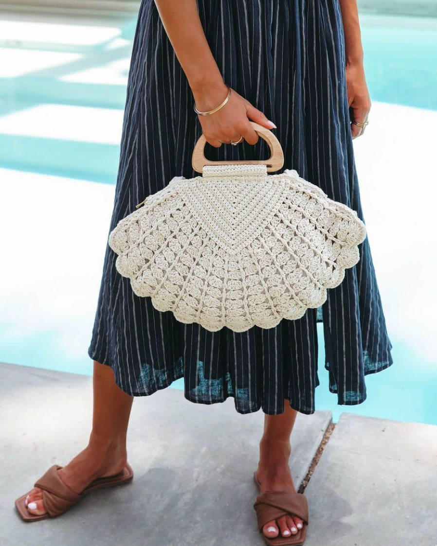 Bags * | Urba-001 Shelly Crochet Handbag Ivory Final Sale