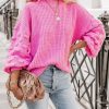 Clothing * | &Mer-001 Fall Bucket List Knit Sweater Pink Sweaters