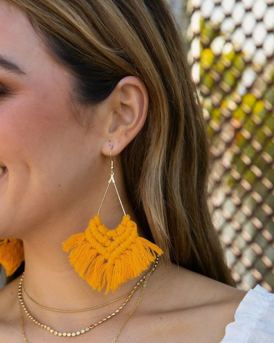 Jewelry * | Acce-001 The Vacation Shop Sureya Macrame Earrings Marigold