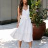 Clothing * | Velv-001 Praire Dreams Cotton Midi Dress Off White Final Sale Sweet Summertime