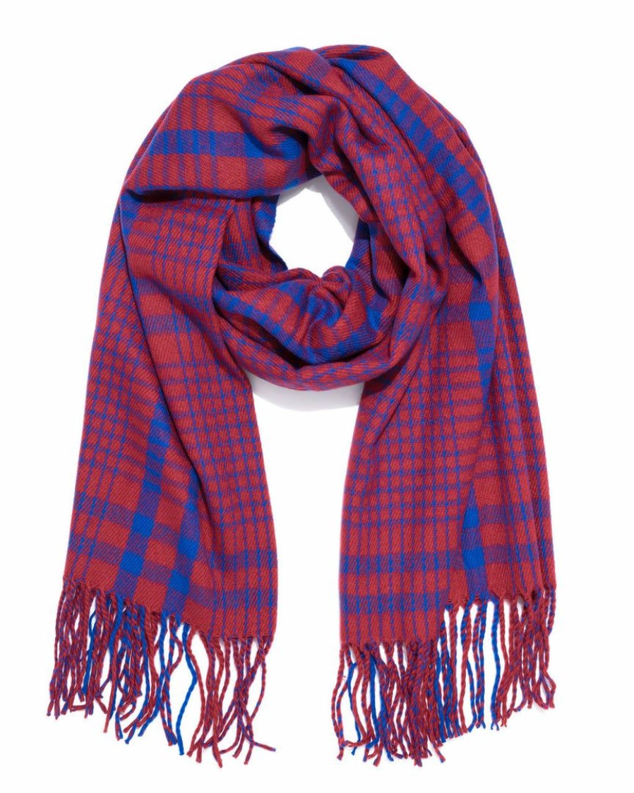 Accessories * | Acce-001 Freya Plaid Fringe Scarf Final Sale