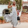 Clothing * | Enc-001 Bump Friendly Macklyn Smocked Asymmetrical Ruffle Maxi Dress Ivory Navy Final Sale