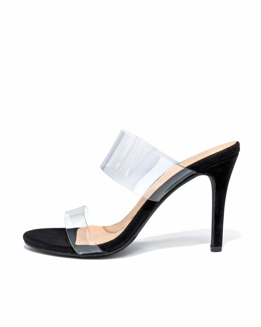 Shoes * | Shu -001 Angelic Clear Strap Heel Black Final Sale