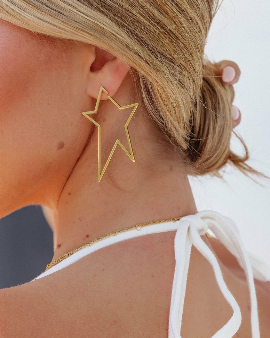 Jewelry * | Acce-001 A Star Is Born Earrings Gold Final Sale Accessories