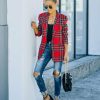 Clothing * | Endl-001 Eve Pocketed Plaid Blazer Coats & Jackets