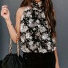 Clothing * | On T-001 Tops Find A Way Textured Floral Blouse Black Final Sale