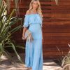 Clothing * | Mabl-001 Mabella Smocked Maxi Dress Slate Final Sale Sweet Summertime