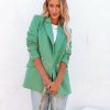 Clothing * | Flaw-001 Take Me To Miami Angelita Pocketed Blazer Sea Green