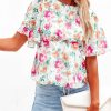 Clothing * | Enc-001 I Found You Flutter Sleeve Floral Blouse Final Sale