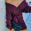 Clothing * | Oliv-001 Fatal Attraction Kimono Sweater Dress Wine Final Sale Vici Exclusives