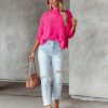 Clothing * | Dee-001 Emberley Fuzzy Knit Sweater Magenta Flash Sale